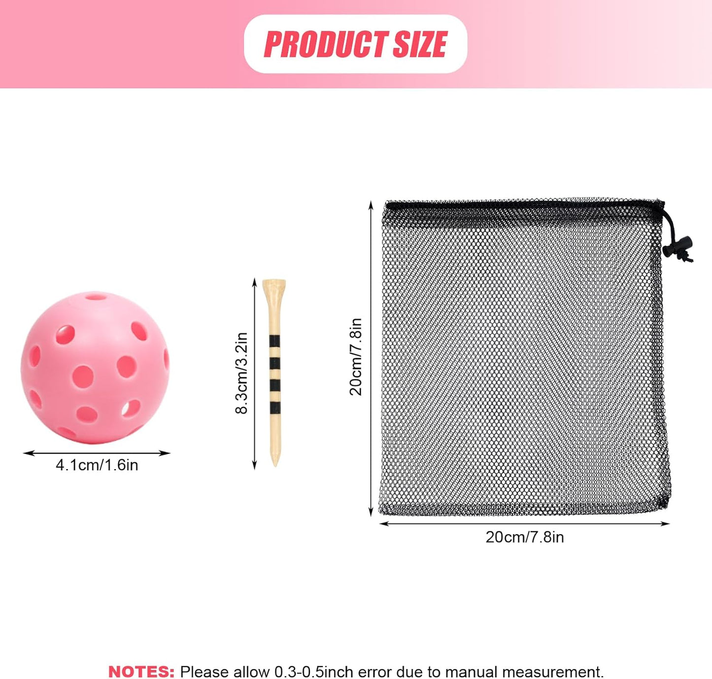 Plastic Golf Balls Practice Limited Flight Golf Training Ball Hollow Swing Practice Indoor Golf Balls with Mesh Drawstring Bag for Backyard Driving Range or Outdoor