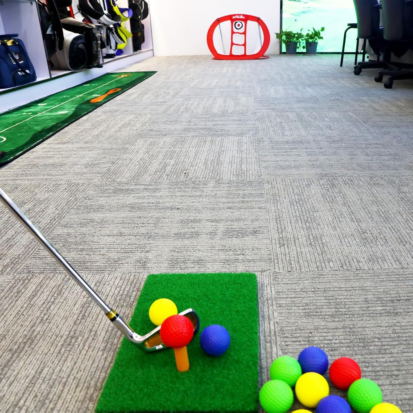 Golf Chipping Net Pop Up - Backyard/Indoor Practice Net with Hitting Mat, Ideal for Short Game & Accuracy Practice