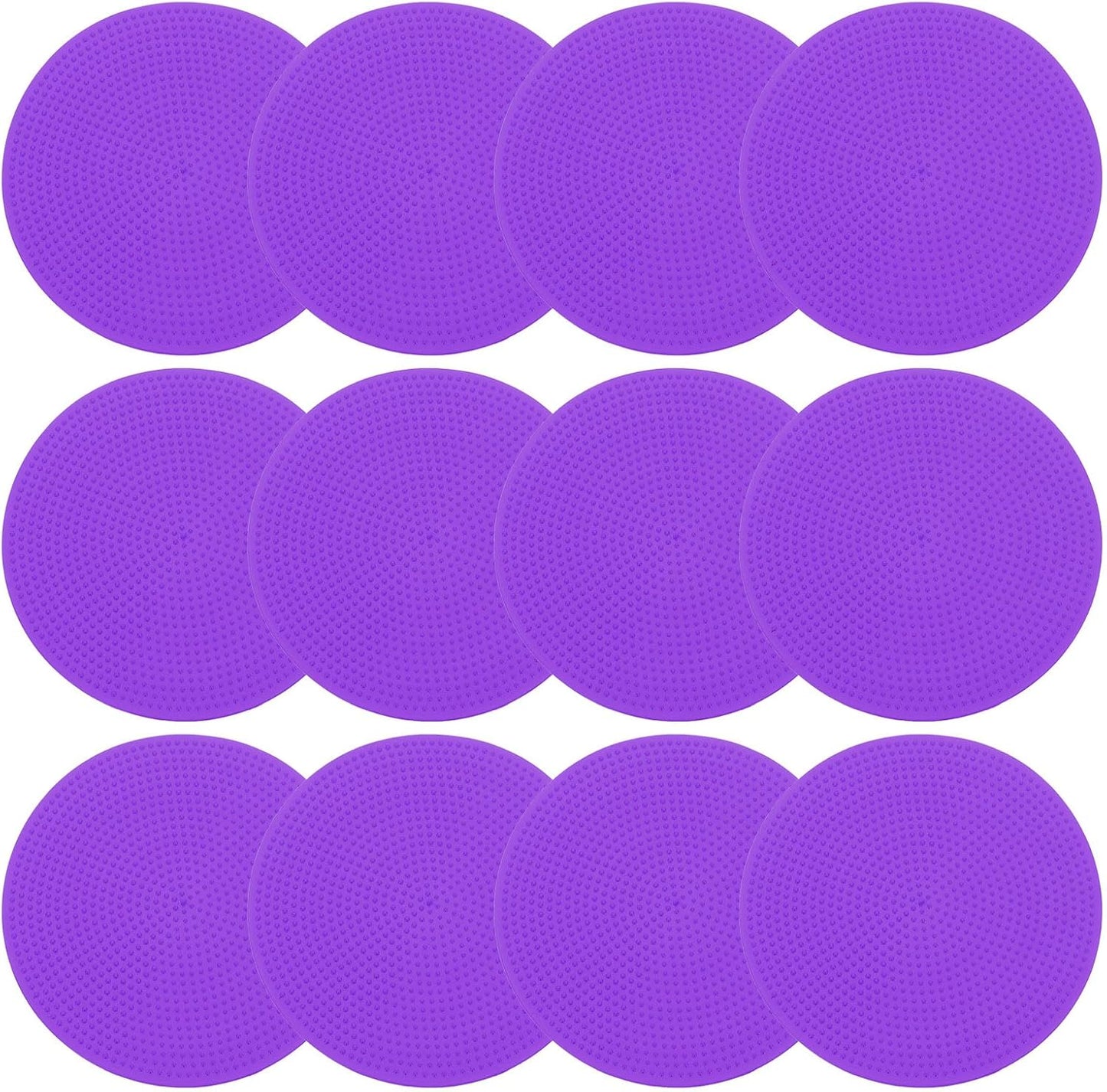 PATIKIL 4 Inch Poly Spot Markers, 12Pcs Non Slip Rubber Floor Dots with Storage Bag Flat Agility Cones for Sports Training Basketball Football