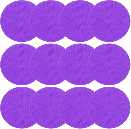 PATIKIL 4 Inch Poly Spot Markers, 12Pcs Non Slip Rubber Floor Dots with Storage Bag Flat Agility Cones for Sports Training Basketball Football