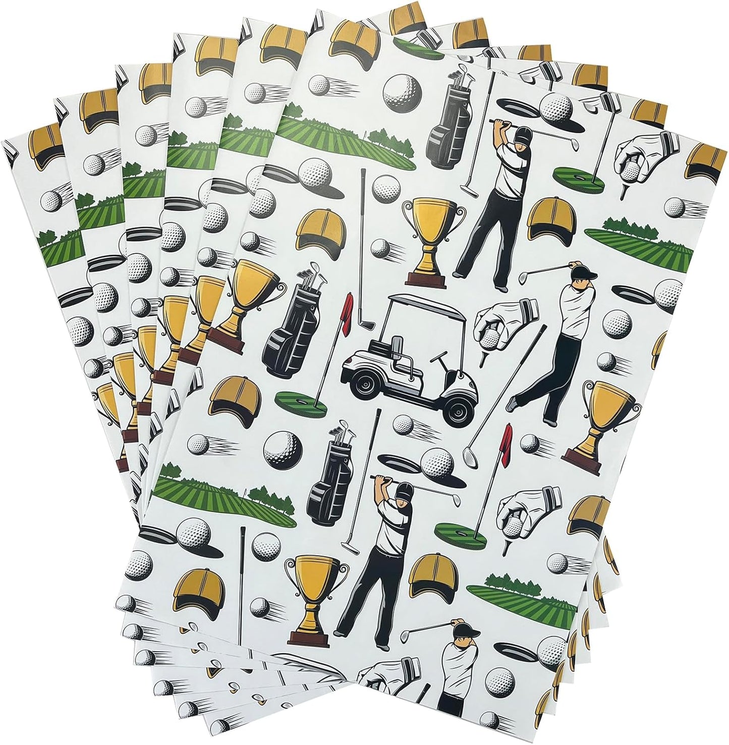 Dtiafu Golf Wrapping Paper - Birthday Wrapping Paper For Men Boys - Gift Wrap For Birthday Baby Shower Holiday - 20 X 28Inch Per Sheets (6 Sheet)