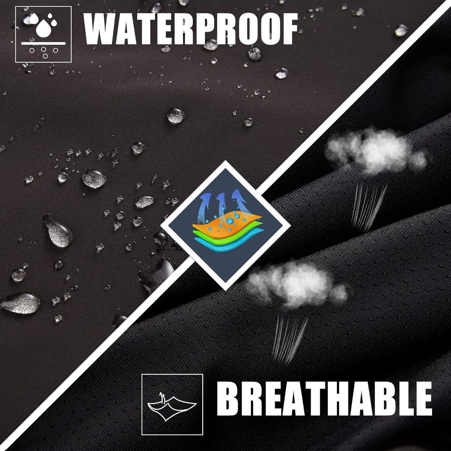 K.E.J. Golf Rain Jacket for Men Waterproof Raincoat Lightweight Jacket Golf Suit for Hiking Cycling Running Camping Traveling