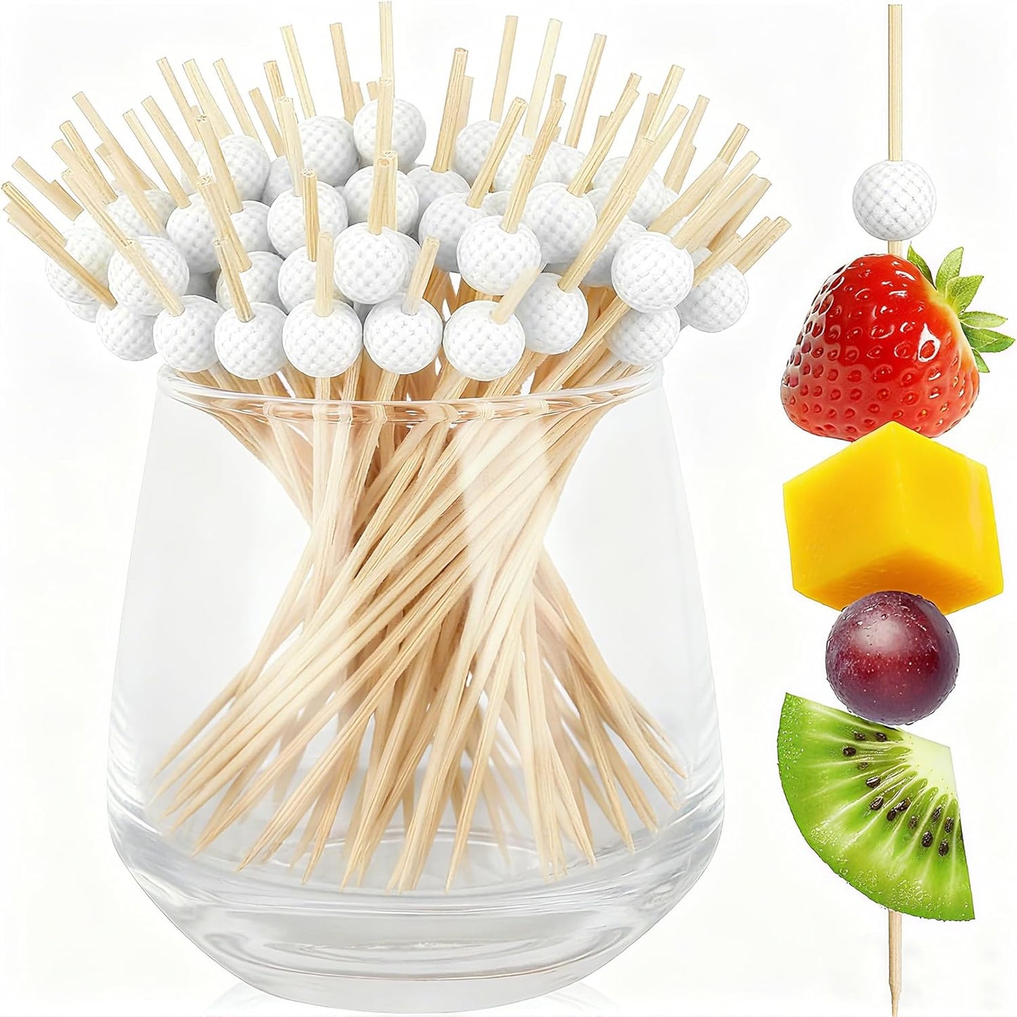 MEMOVAN 4.7 Inch Golf Cocktail Picks 100PCS Golf Theme Toothpicks Golf Skewers Sandwich Fruit Toothpicks for Appetizers Golf Catered Events Buffet Party Supplies