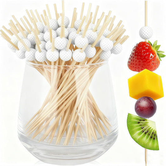 MEMOVAN 4.7 Inch Golf Cocktail Picks 100PCS Golf Theme Toothpicks Golf Skewers Sandwich Fruit Toothpicks for Appetizers Golf Catered Events Buffet Party Supplies