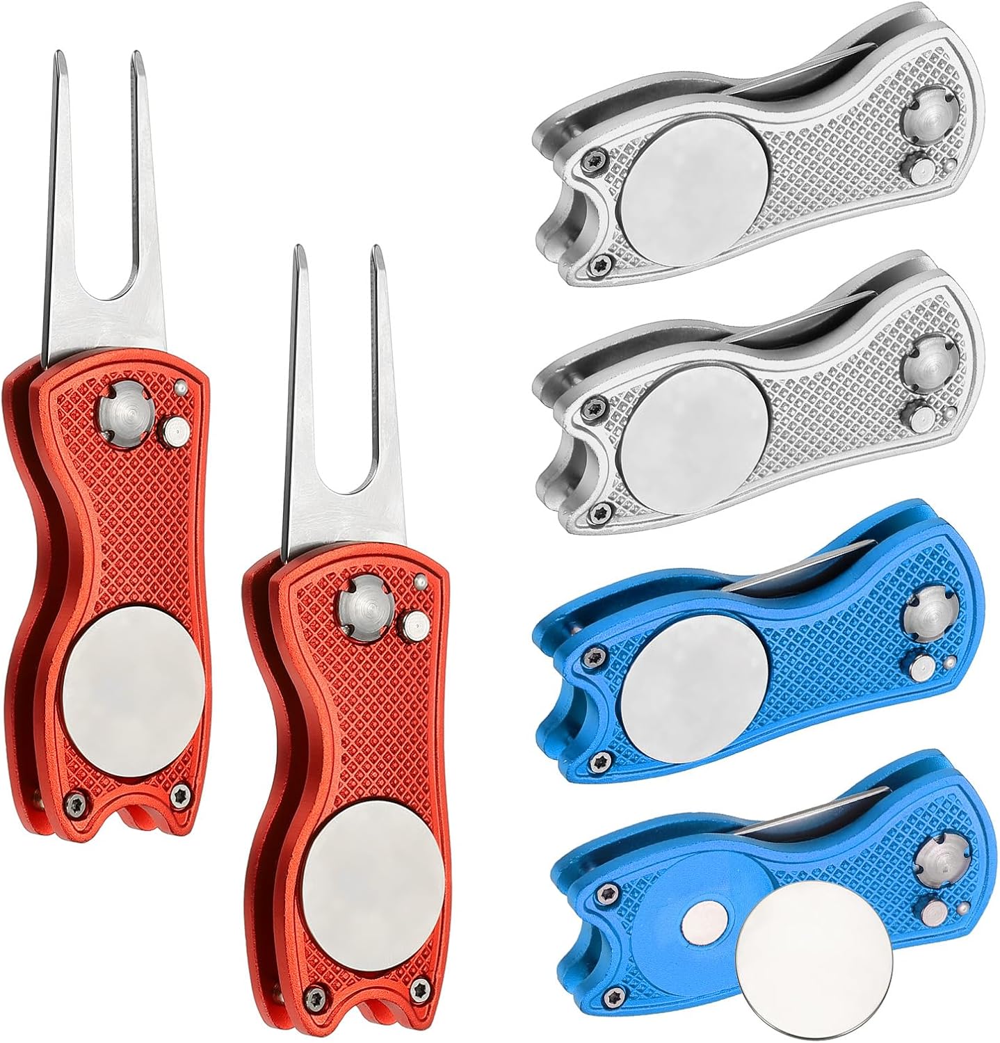 PATIKIL Golf Divot Repair Tool, Foldable Metal Golf Green Divot Tool with Magnetic Ball Marker & Stainless Steel Fork