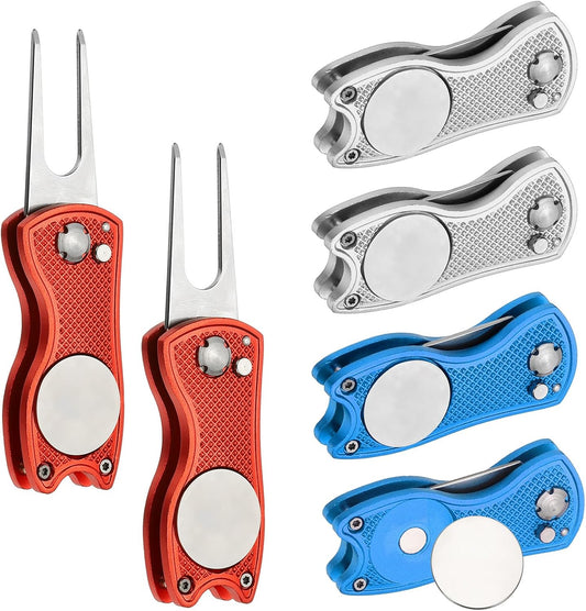PATIKIL Golf Divot Repair Tool, Foldable Metal Golf Green Divot Tool with Magnetic Ball Marker & Stainless Steel Fork