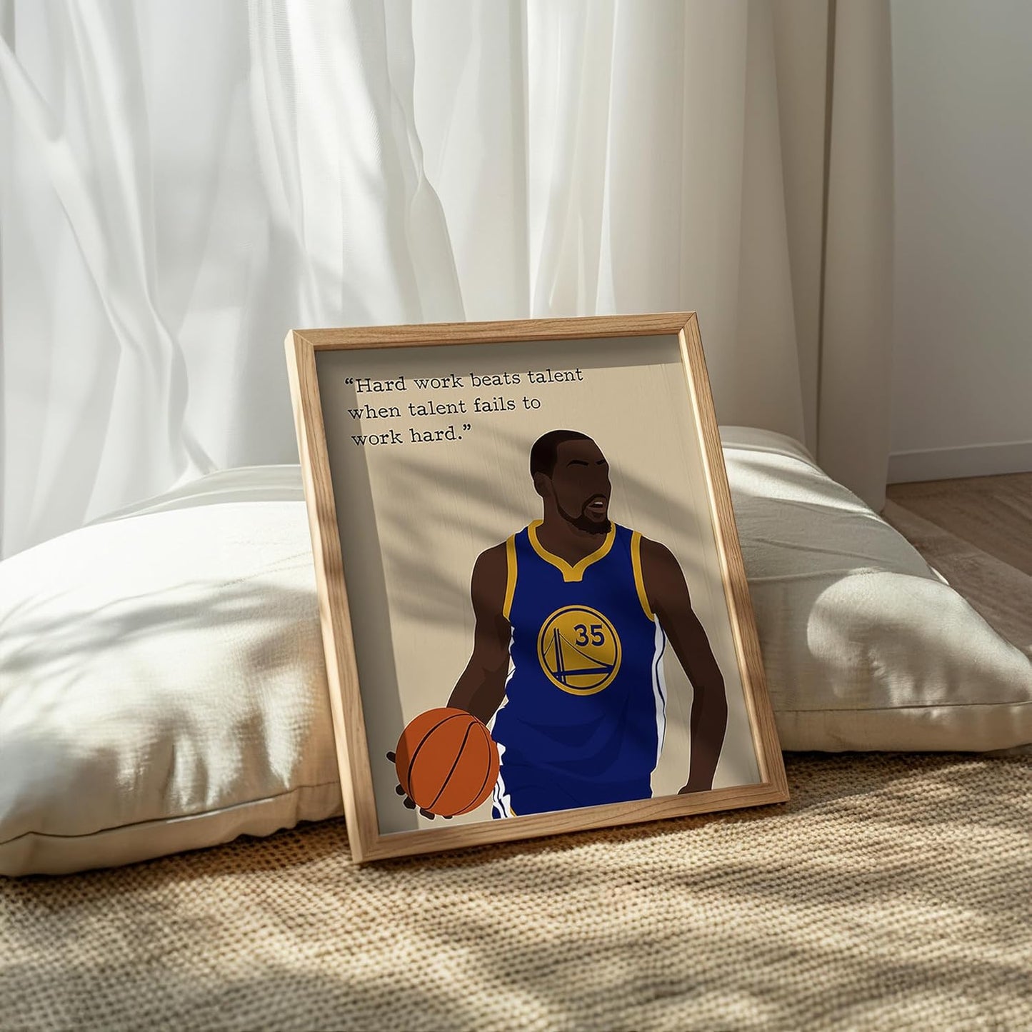 LOLUIS Motivational Basketball Superstar Hand-Drawn Artwork Sport Quote Wall Art Decorations (Unframed 8"x10", Basketball Player 4)