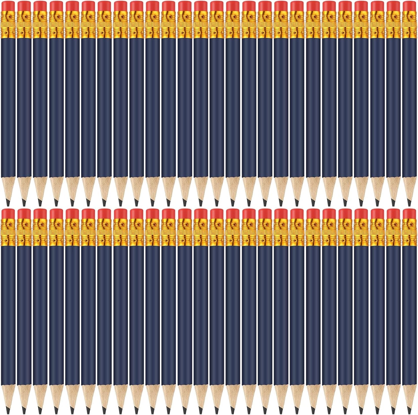 50 Pcs 4 Inch Mini Golf Pencils with Erasers Bulk Pack of Wooden Pencils for Parties Weddings School and Offices (Blue)