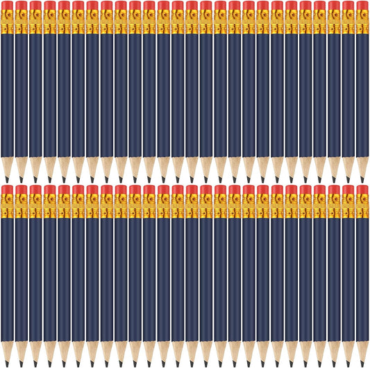 50 Pcs 4 Inch Mini Golf Pencils with Erasers Bulk Pack of Wooden Pencils for Parties Weddings School and Offices (Blue)