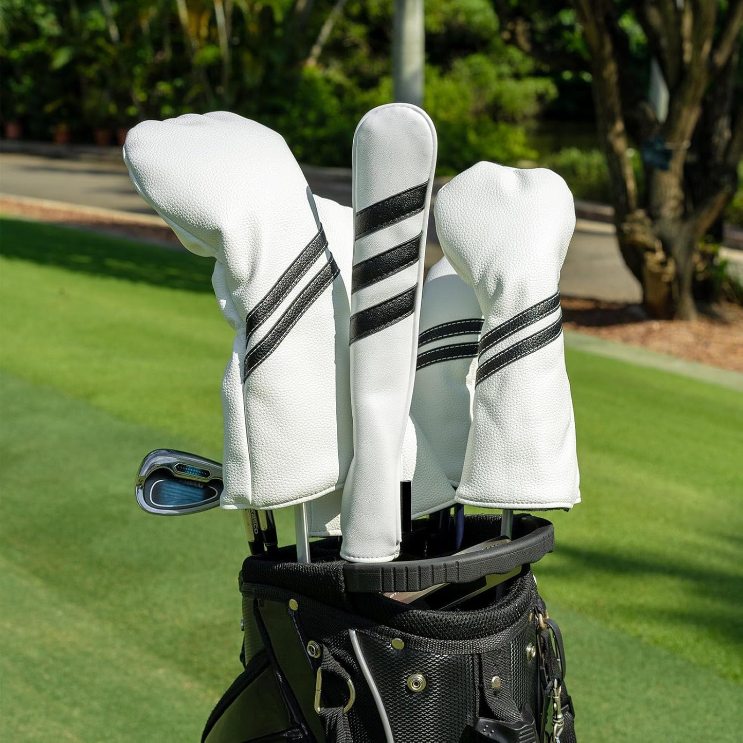Golf Club Head Covers - 4pcs or 1pc Golf Accessories Club Covers Set for Woods and Driver Fairway Hybrids with Interchangeable Tags