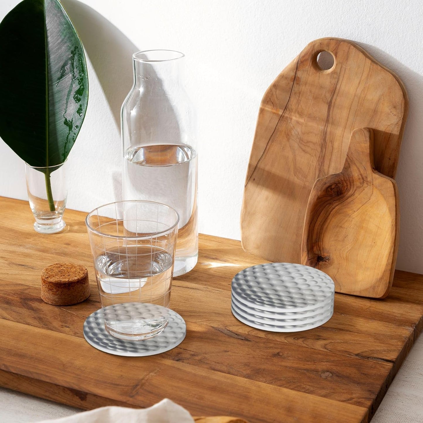 Golf Ball Golfing Sport Coasters for Drinks Set of 4, Absorbent Ceramic Drink Coasters for Coffee Table Wooden Table Cup Bar, 4 Inches