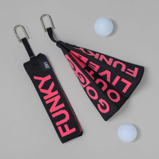 ANDGOLF Pleats Ball Towel, Use to Wash My Ball and Club, Best Choice for Golf Gifts, Embroidered Golf Towels, Clip for Bags/Pants/Skirts, Durable Elastic Band, Colorful Fashion Golf Item