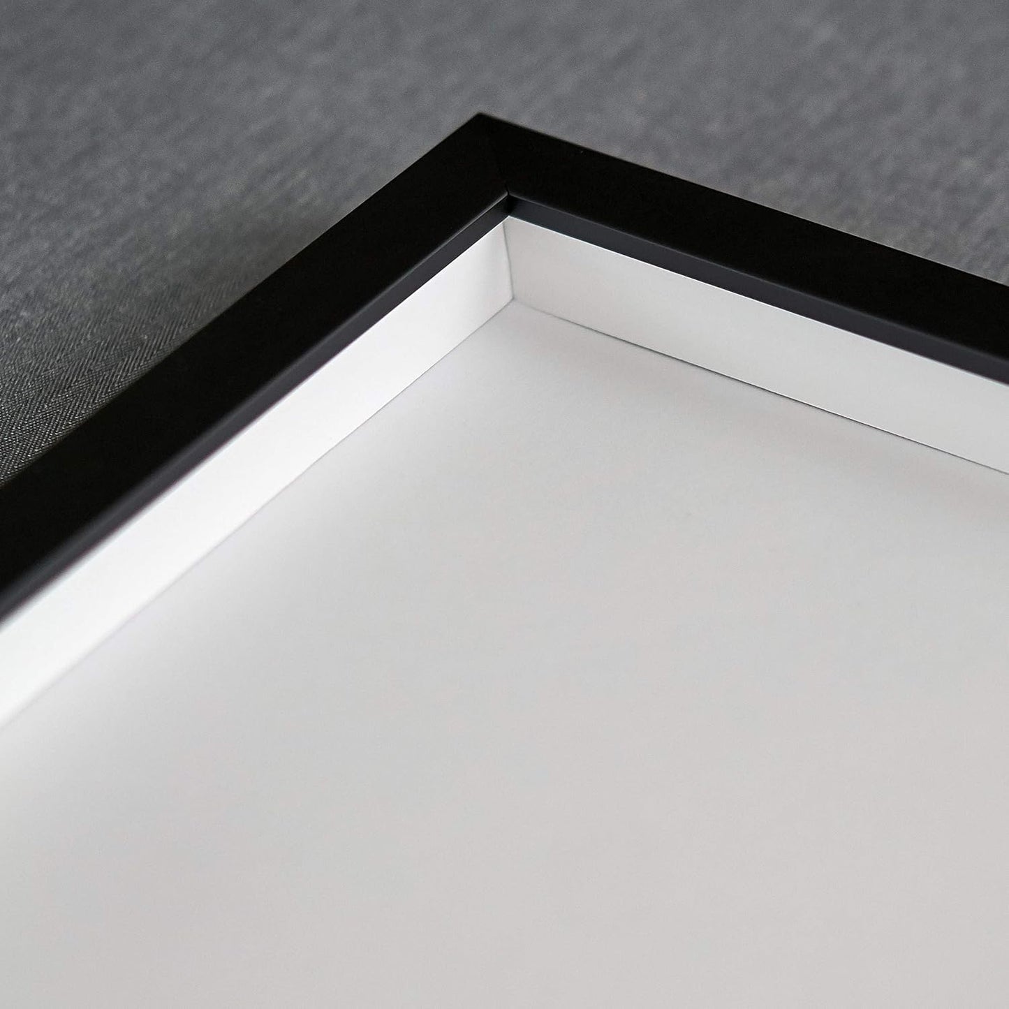16.25x18.75 Shadow Box Black Solid Wood Display Frame with White Acid-Free Backing UV Acrylic & Hanging Hardware - with 3/4" Usable Depth