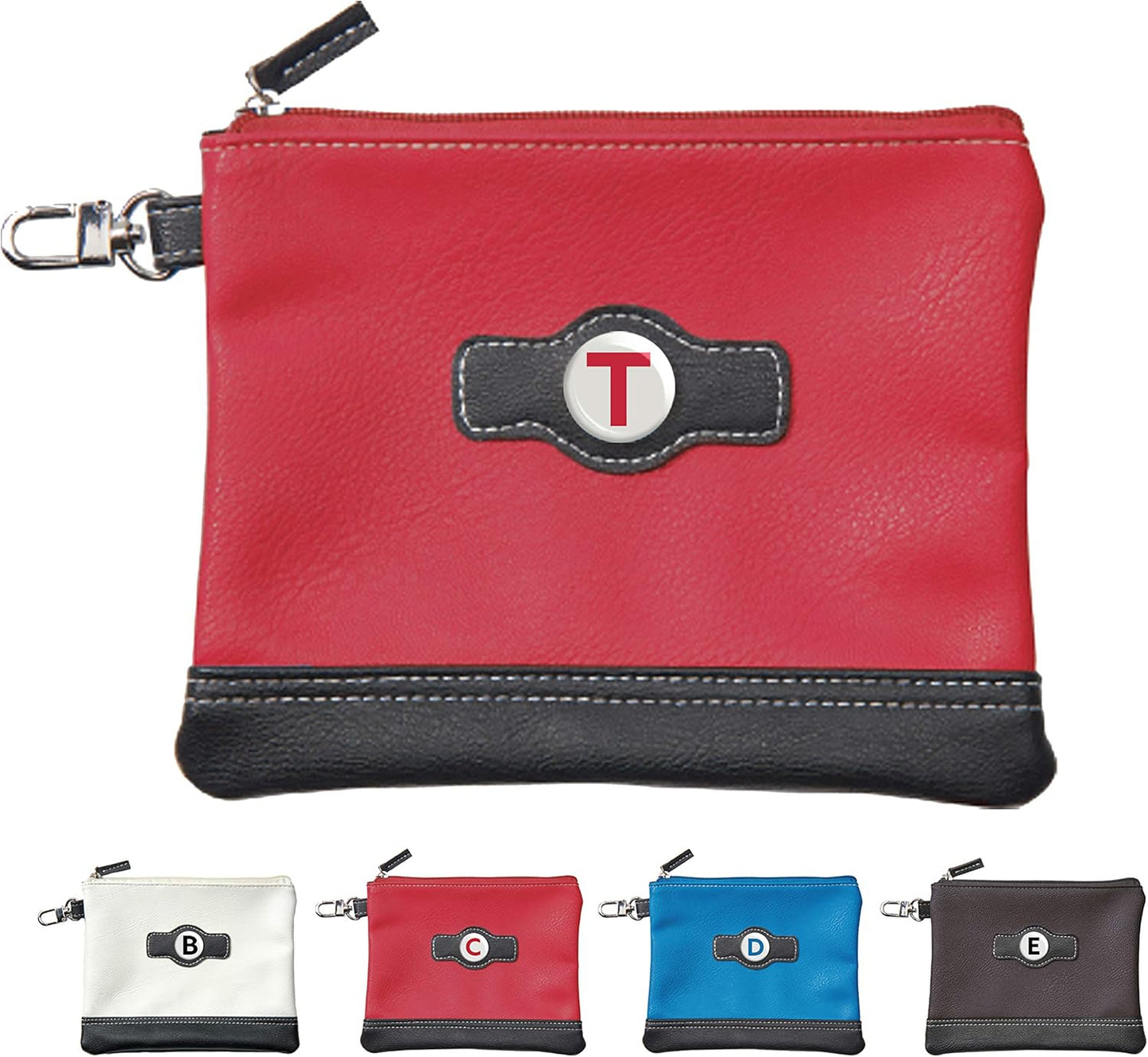 Golf Pouch | Personalized Initial Monogram Letters (A-Z) Zipper Valuables Pouch