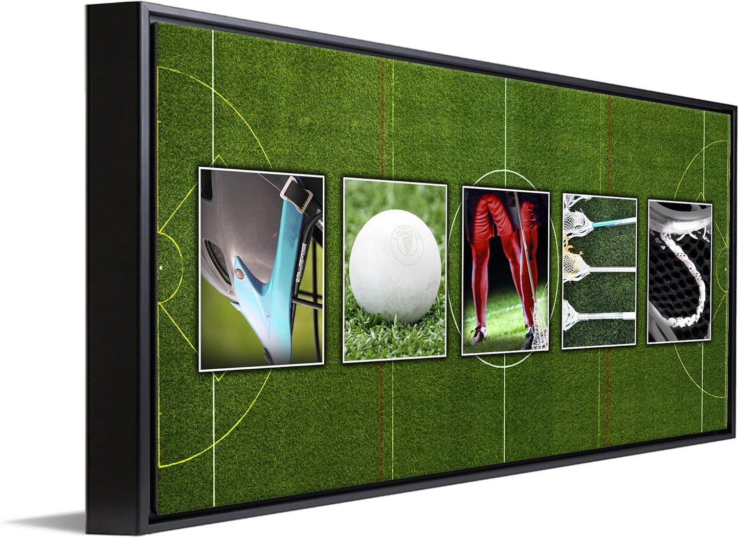 Personal-Prints LACROSSE Personalized Name Art Gift | Customized for the Lacrosse Player, Coach, Team or Fan | Unique Lacrosse Photo Canvas Wall Art Décor (16"x32" Float Framed Canvas)