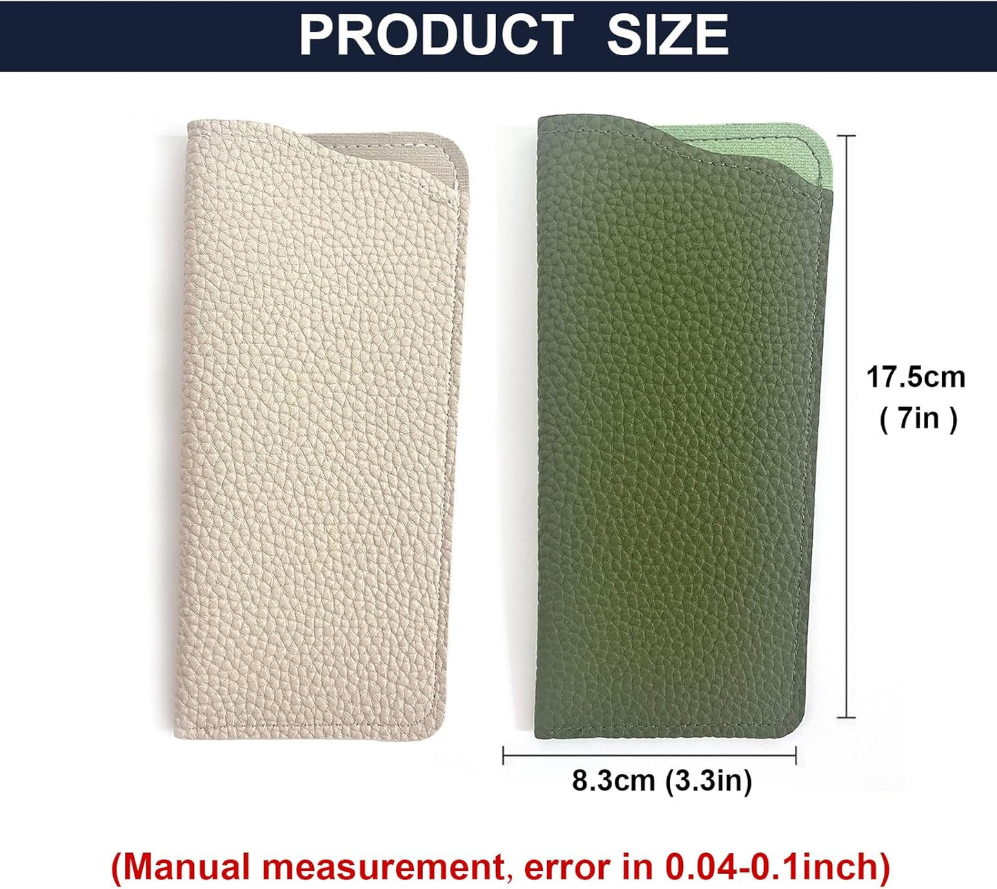 Mirkcittle Cases for eyeglasses 2 Pack Soft Leather for Women Men Fashion PU Sunglasses Pouch Portable Travel Glasses Cases