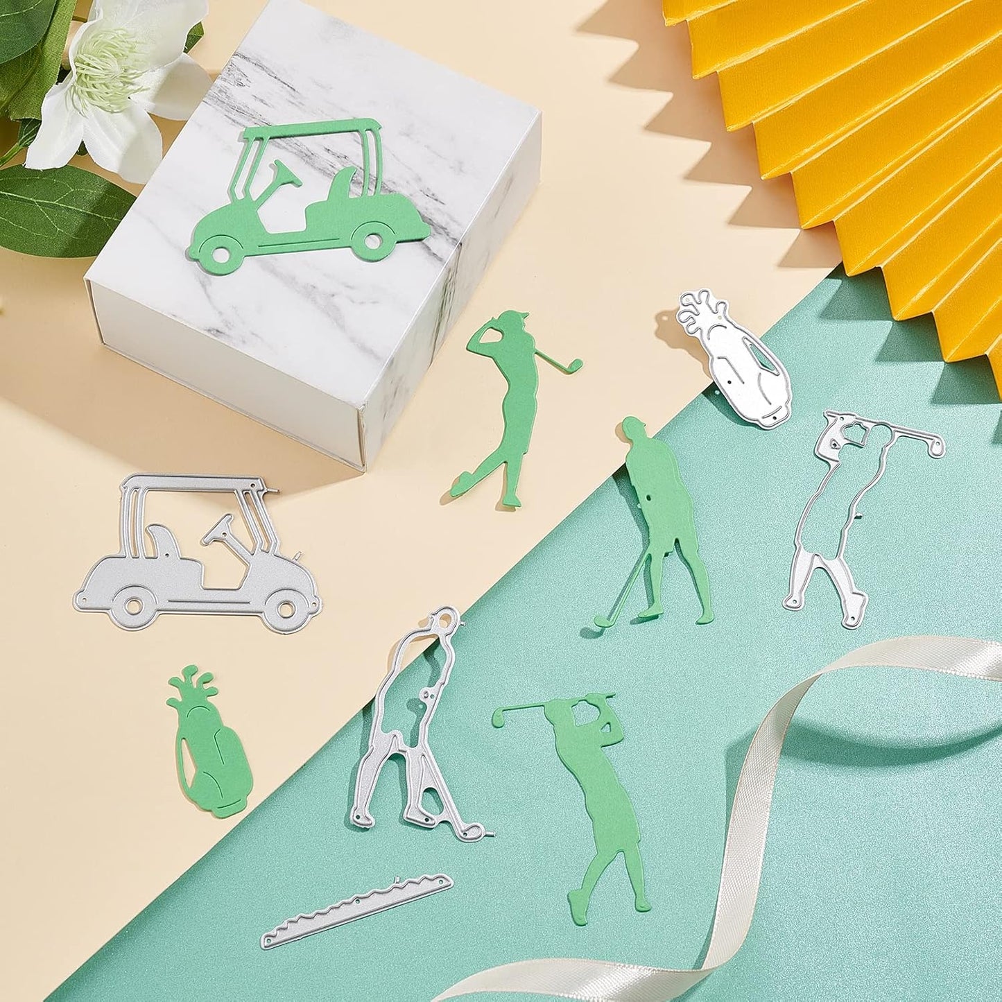 GLOBLELAND Golf Cutting Dies Golf Man Cut Die for DIY Scrapbooking Sports Die Cuts for Cards Making Album Envelope Decoration