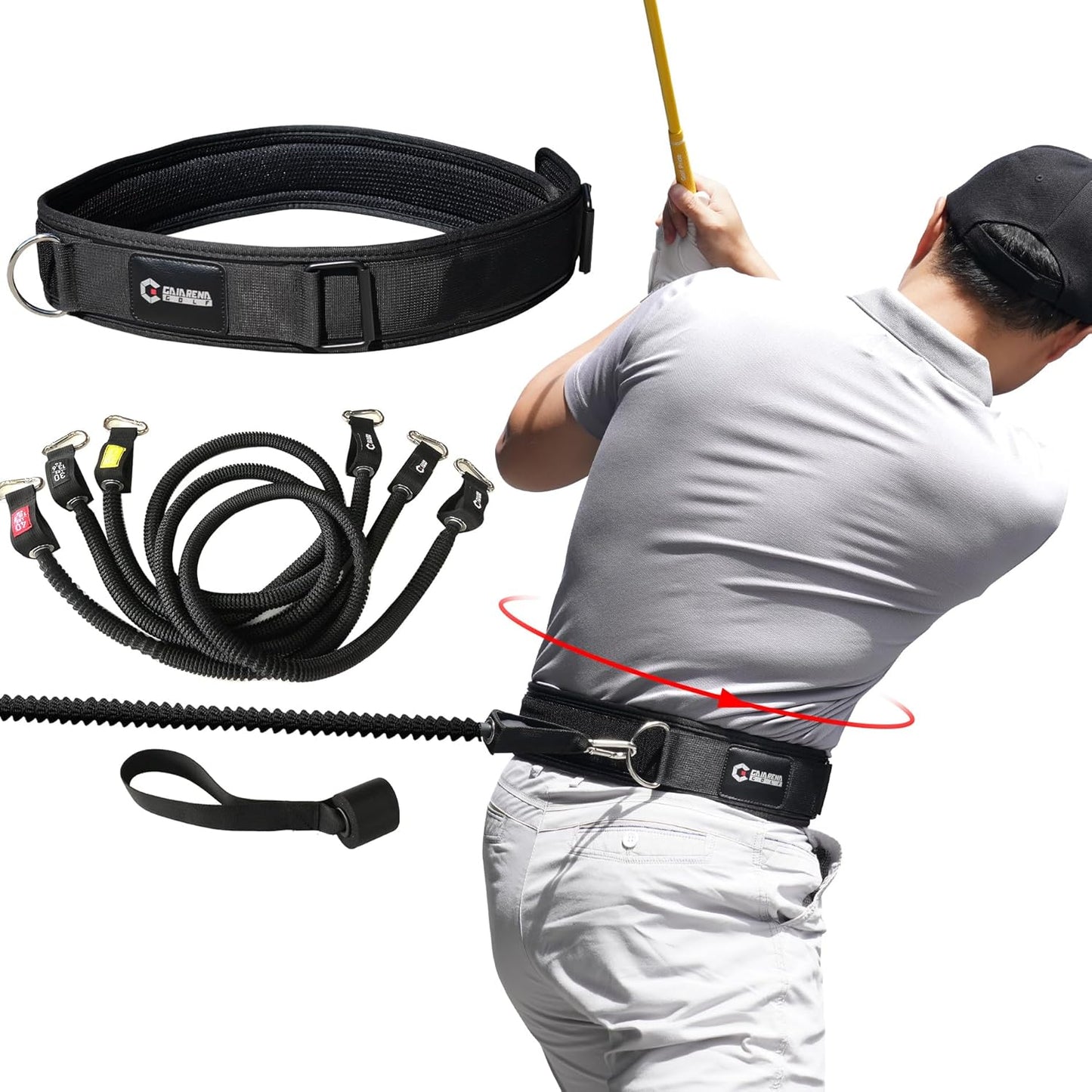 GAIARENA Golf Core Strength Trainer Swing Power Training Equipment, Golfing Exercise Resistance Bands Indoor Golf Fitness Equipment to Improve Speed Strength Flexibility Rotation Swing Posture