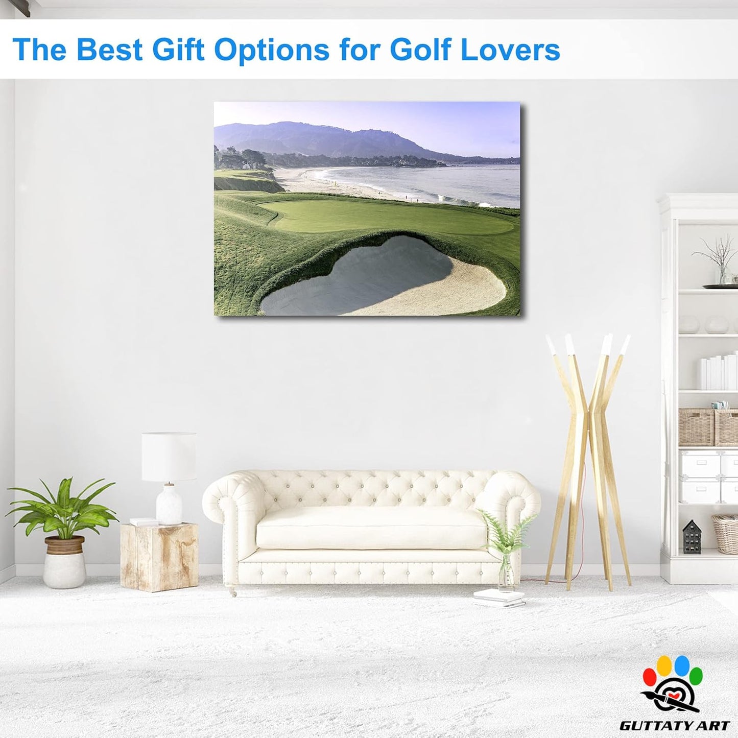 GUTTATY Golf Course Wall Art, Golf Pictures Posters Canvas Print Wall Decor for Golfer's Man Cave Home Ofice Ready to Hang (28x40 Inches)