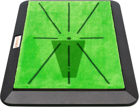 Golf Hitting Mat with Divot Board, Real-Time Swing Feedback Trainer, Indoor & Outdoor Chipping Practice Mat, Strike Training Aid, Turf Driving Impact Pad, Golf Accessories and Gifts for Men