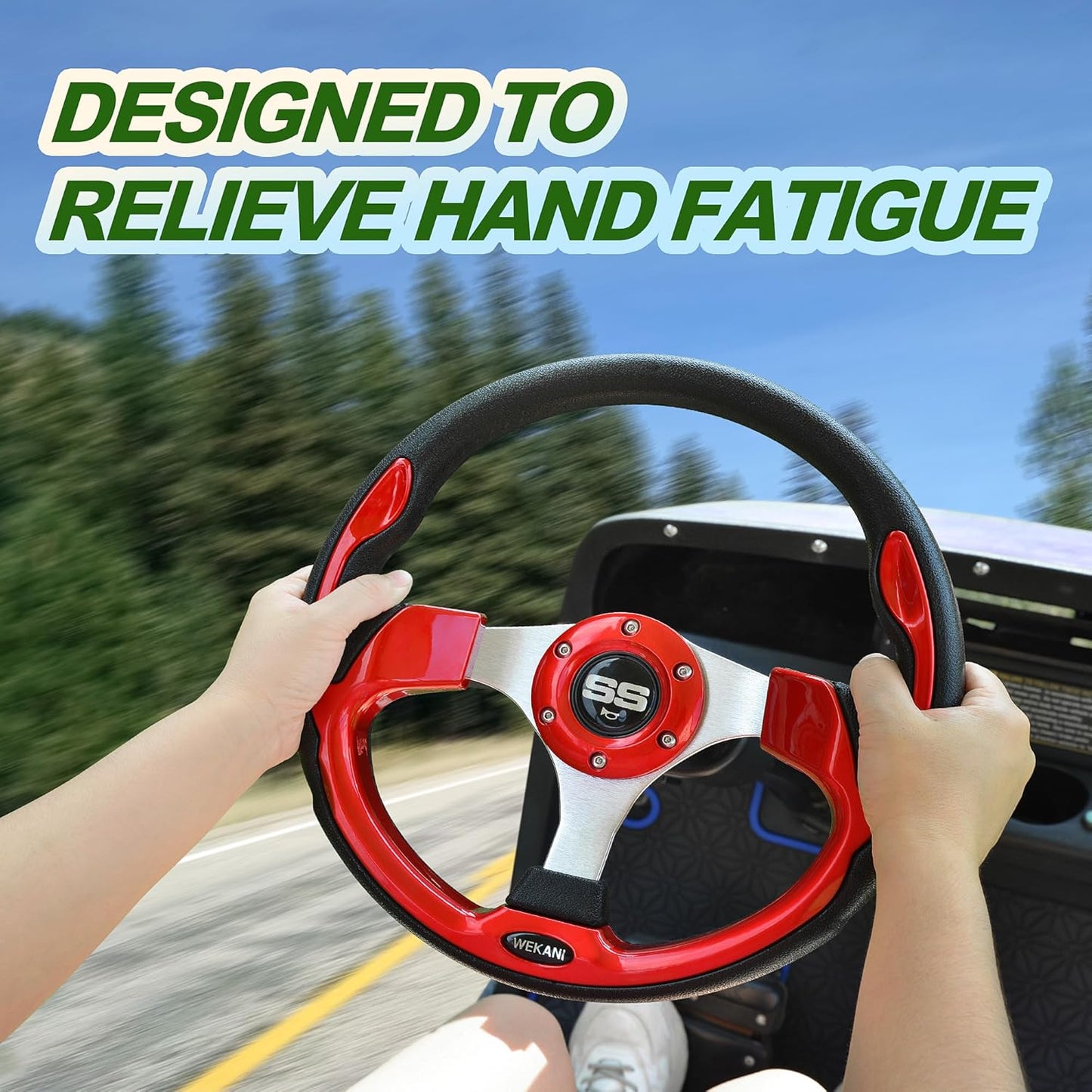 Golf Cart Steering wheel for EZGO YAMAHA and Club Car Precedent Most Golf carts Red