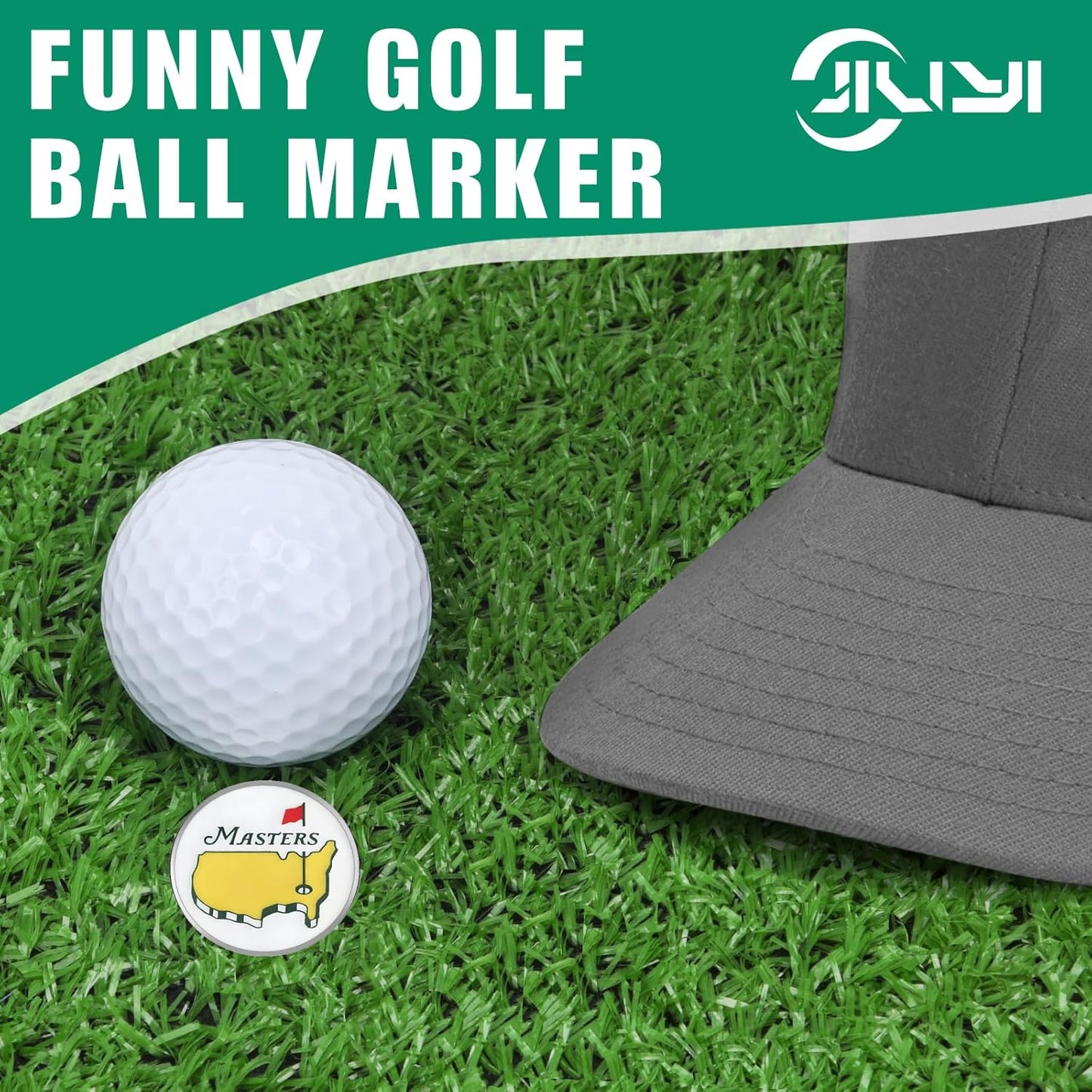 Golf Ball Marker Hat Clip, Funny Golf Accessories, Golf Gifts for Men 25 MM