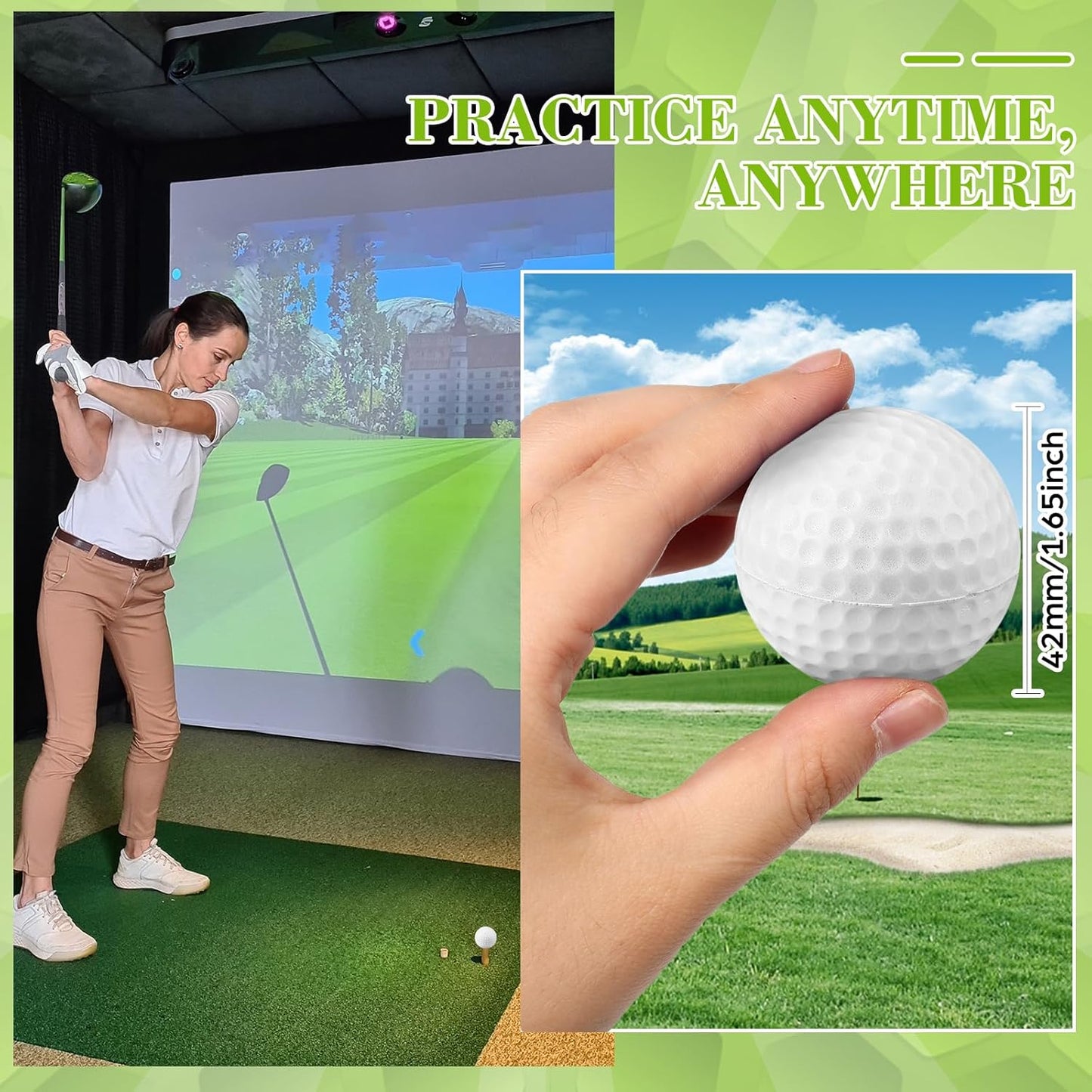 12 Pcs Foam Golf Practice Balls Soft Foam Balls for Golf Practice Realistic Feel and Flight Sport Training