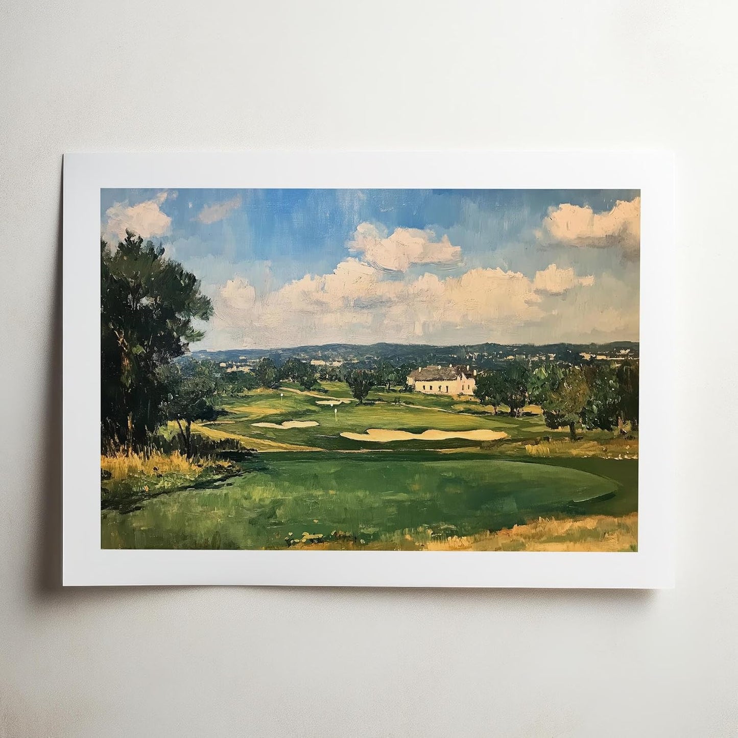 Vintage Golf Course Premium Giclee Fine Art Prints - Antique Style Golf Course Painting Posters, Golf Wall Art, Aesthetic Golfing Poster for Home Office Decor, Ready to Frame