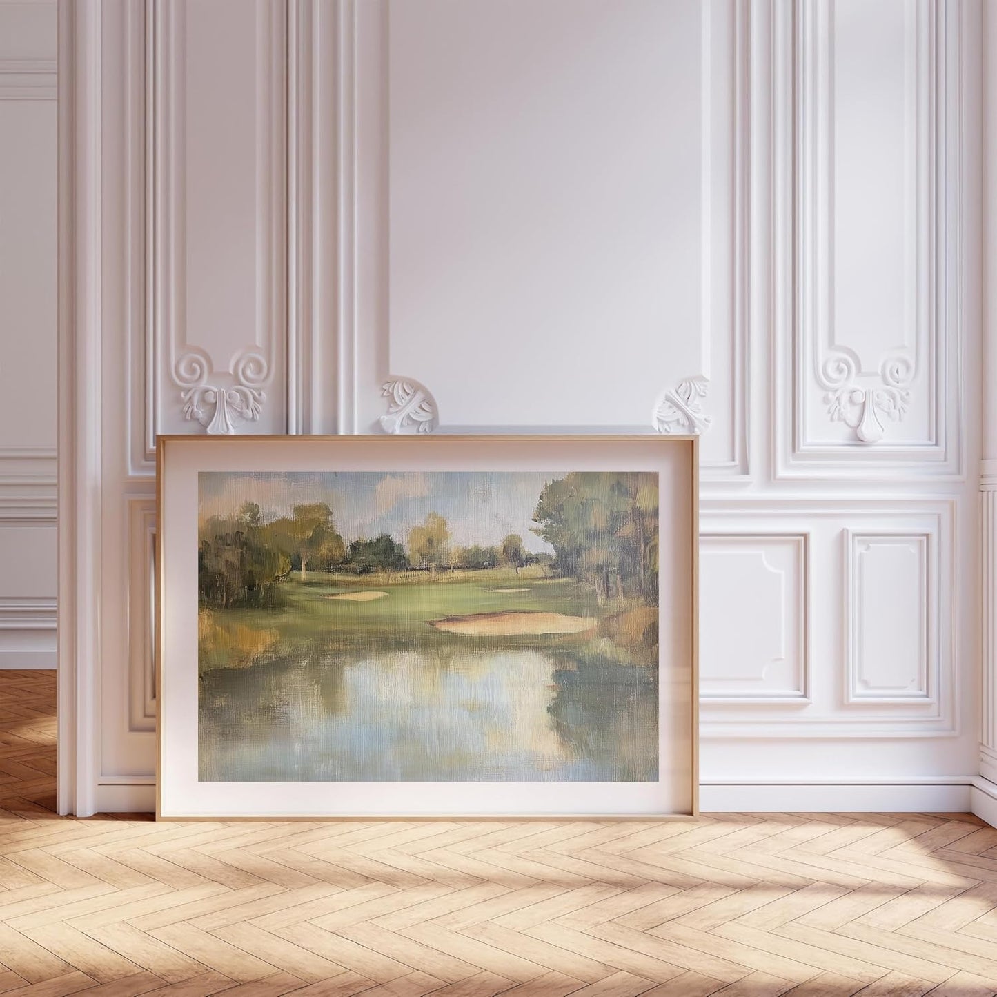 Vintage Golf Course Premium Giclee Fine Art Prints - Antique Style Golf Course Painting Posters, Golf Wall Art, Aesthetic Golfing Poster for Home Office Decor, Ready to Frame