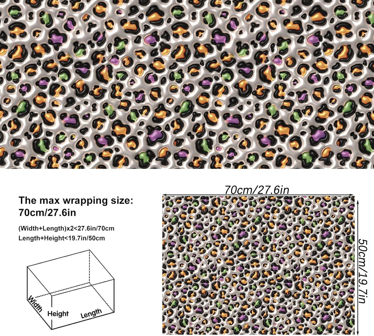 Dtiafu 3D Effect Leopard Wrapping Paper Great for Birthday Wedding Baby Shower Holiday - Unique Cheetah Gift Wrap - Not Physical 3D - 20 x 28 Inch Per Sheet(6 Sheet)