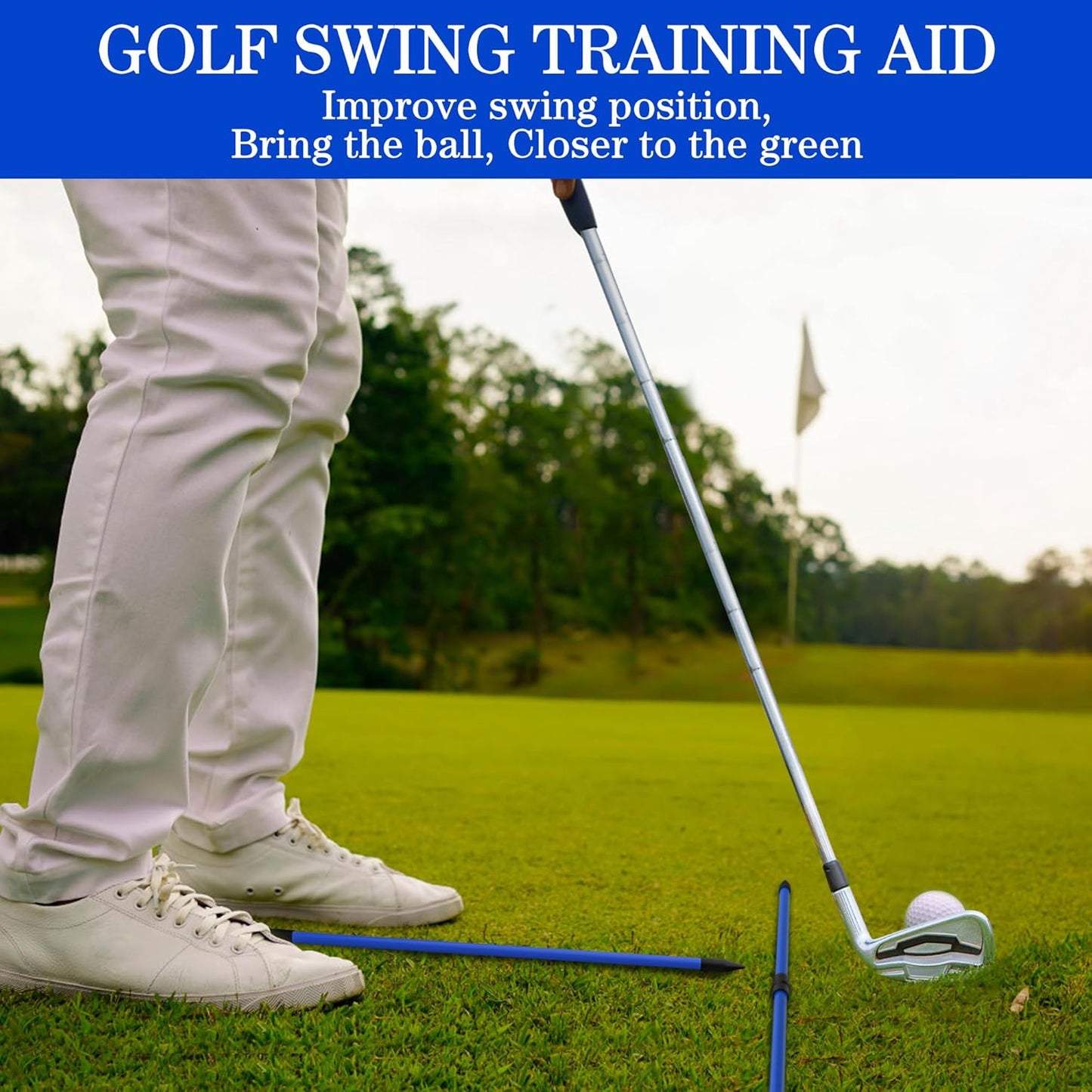 Golf Alignment Sticks 2 Pack,Upgraded 48" Collapsible Alignment Stick Golf Training Aid for Aiming, Putting, Swing Trainer, Golf Training Sticks with Clear Tube Case