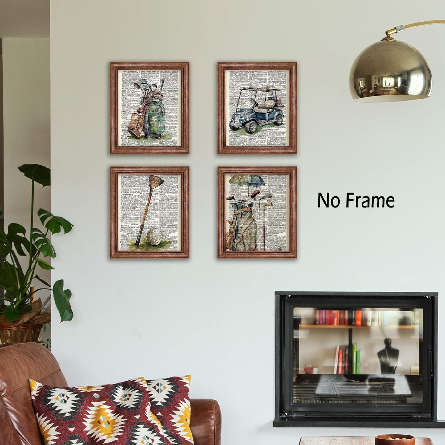 KSDUT Vintage Golf Wall Decor Art Set of 4 - Retro Artwork Poster Prints Golf Club Wall Decor Golf Gifts Wall Art for Office Games Sports Room Dorm Decorations - 12"x16" Unframed