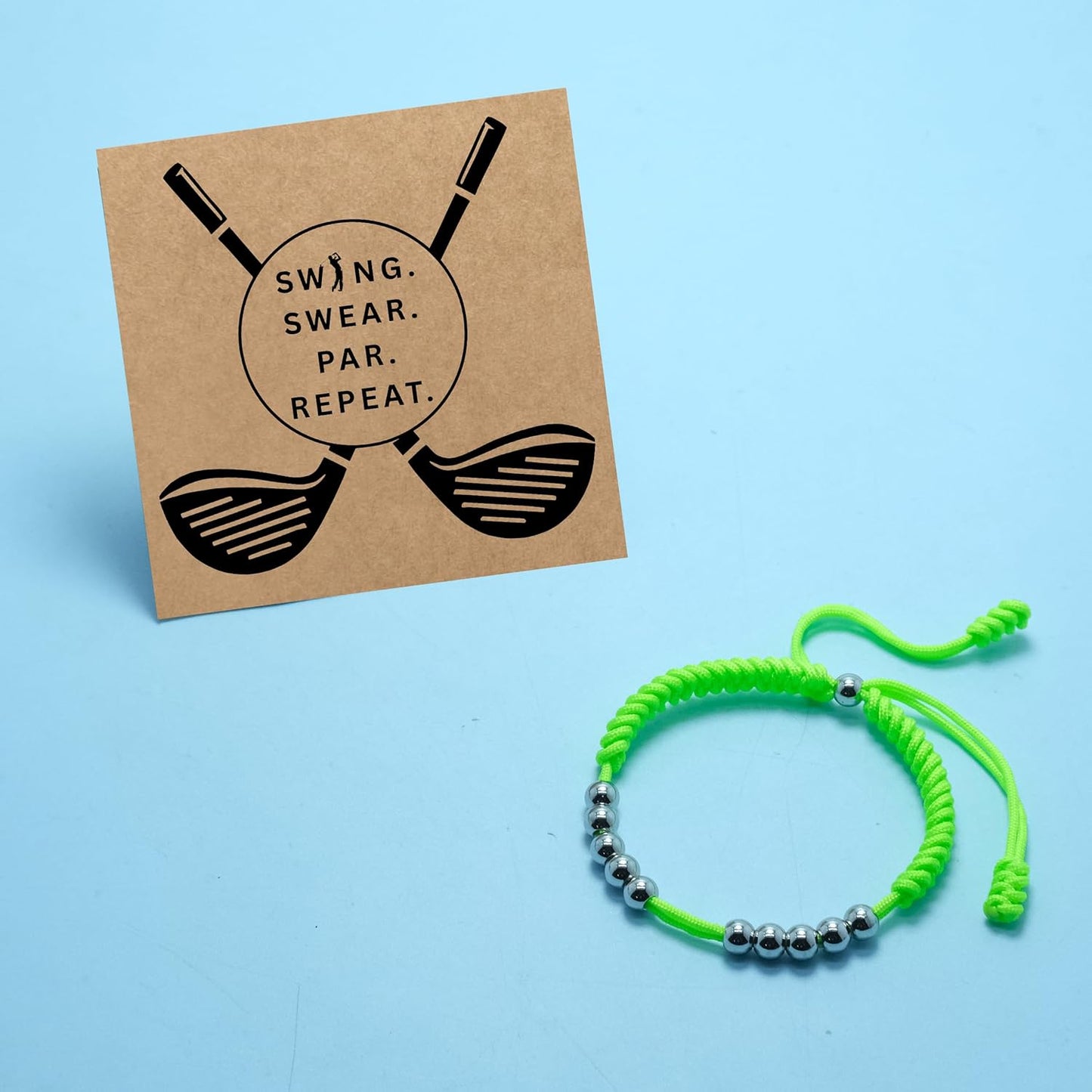 LAMIBEE Premium Golf Stainless Steel 10 Bead Score Counter Bracelet, Golf Stroke Count Bracelet, Resizable Easy Adjust Golf Round Scoring Tracker, Durable Stylish Golf Accessory