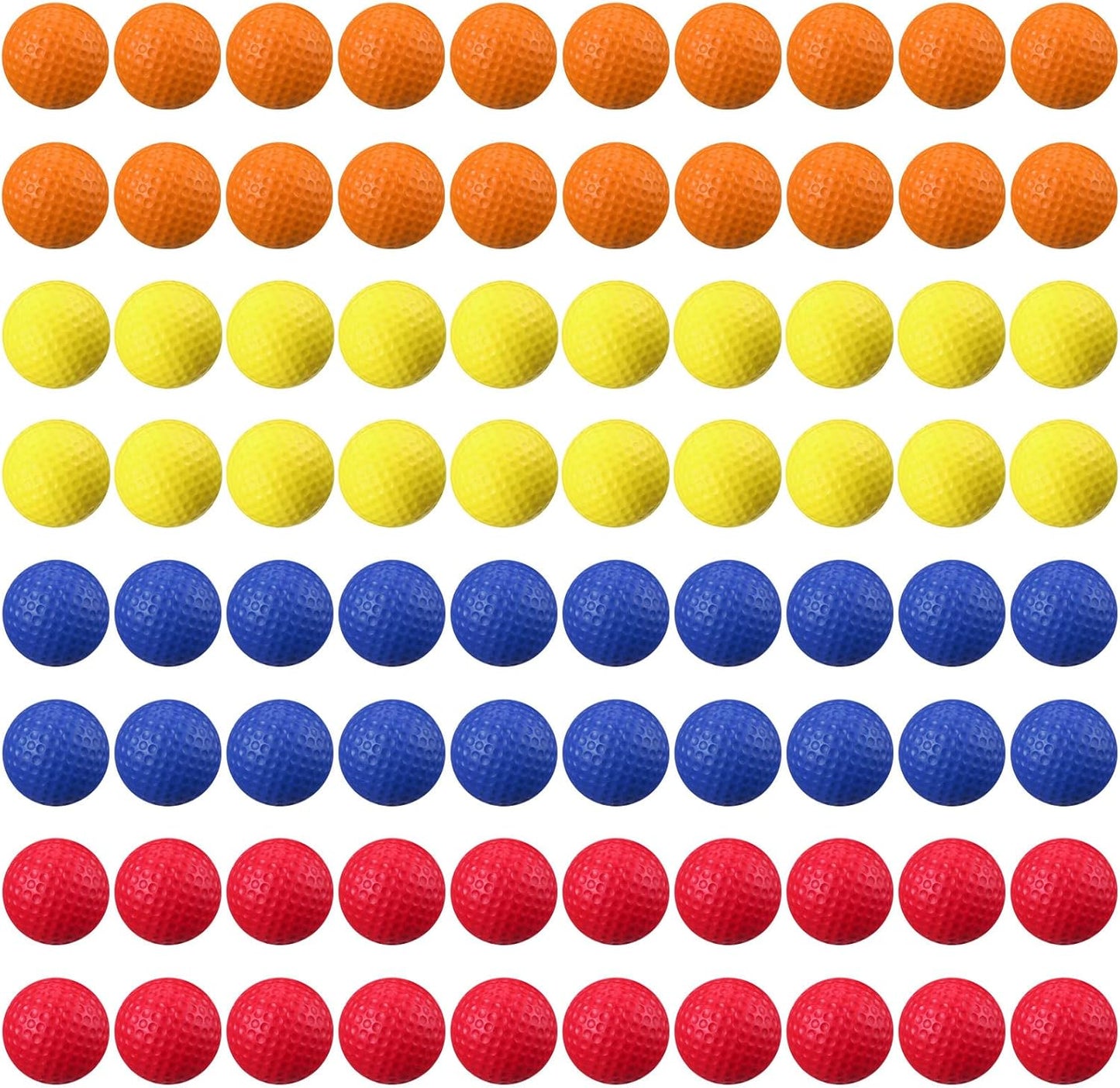 Junkin 80 Pcs Foam Golf Balls Rubber Practice Balls Realistic Feel and Flight Sport Training for Indoor or Outdoor Backyard Golf Training