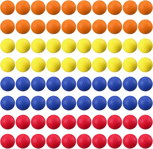 Junkin 80 Pcs Foam Golf Balls Rubber Practice Balls Realistic Feel and Flight Sport Training for Indoor or Outdoor Backyard Golf Training