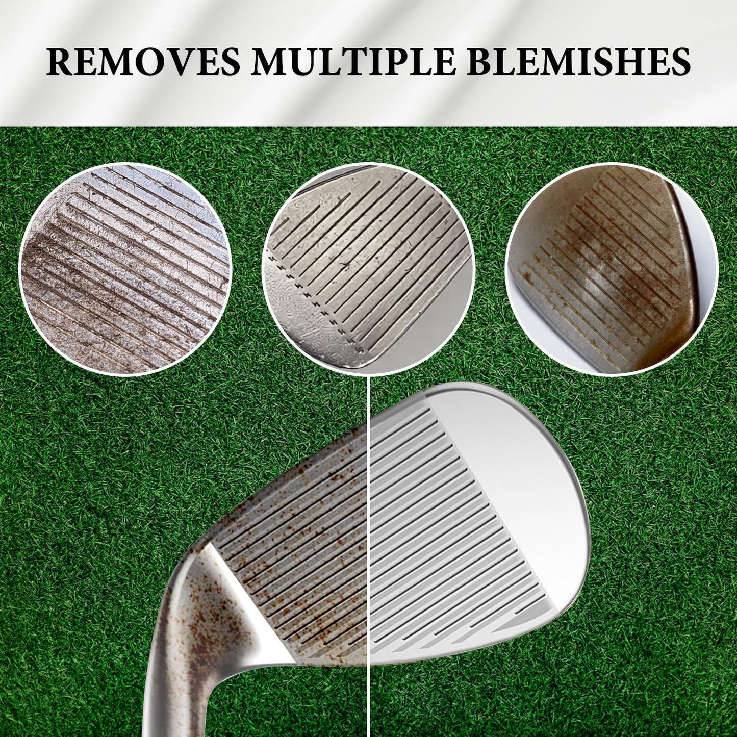 Golf Club Polish and Golf Club Cleaner Kit, 300ml 3-in-1 Rust, Scuff & Stain Remover and Rust Remover for Aluminum, Metal, Zinc and Steel