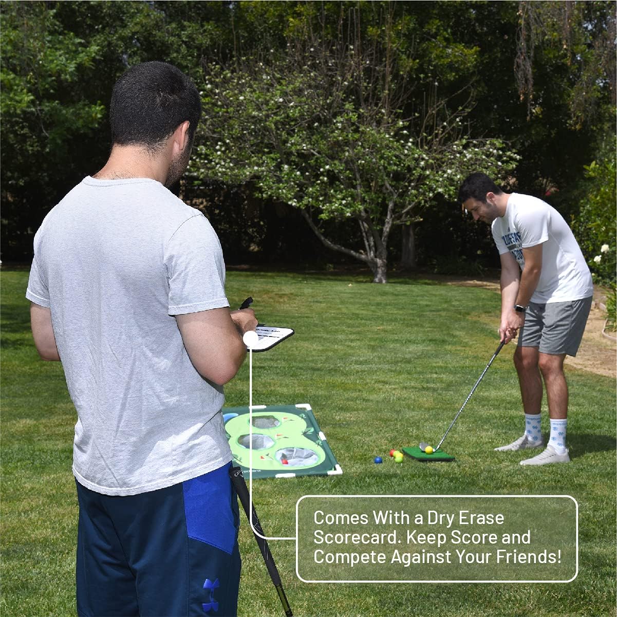 Golf Cornhole Set - Golf Yard Game - Chipping Practice Set for Both Indoors and Outdoors - Perfect Golf Gift for Men