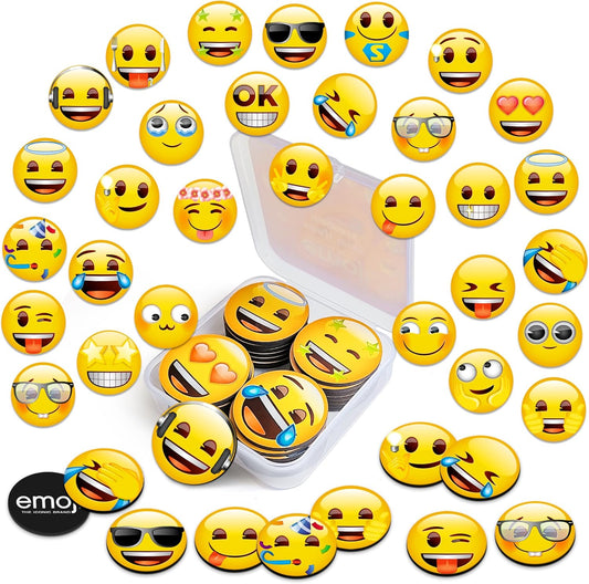 MORCART 28PCS Emoji Fridge Magnets Refrigerator Funny Fridge Magnets Cute Magnets for Whiteboard Locker Decorative Magnets Magnets for Office and Kitchen - Gifts for Lady and Emoji Enthusiasts