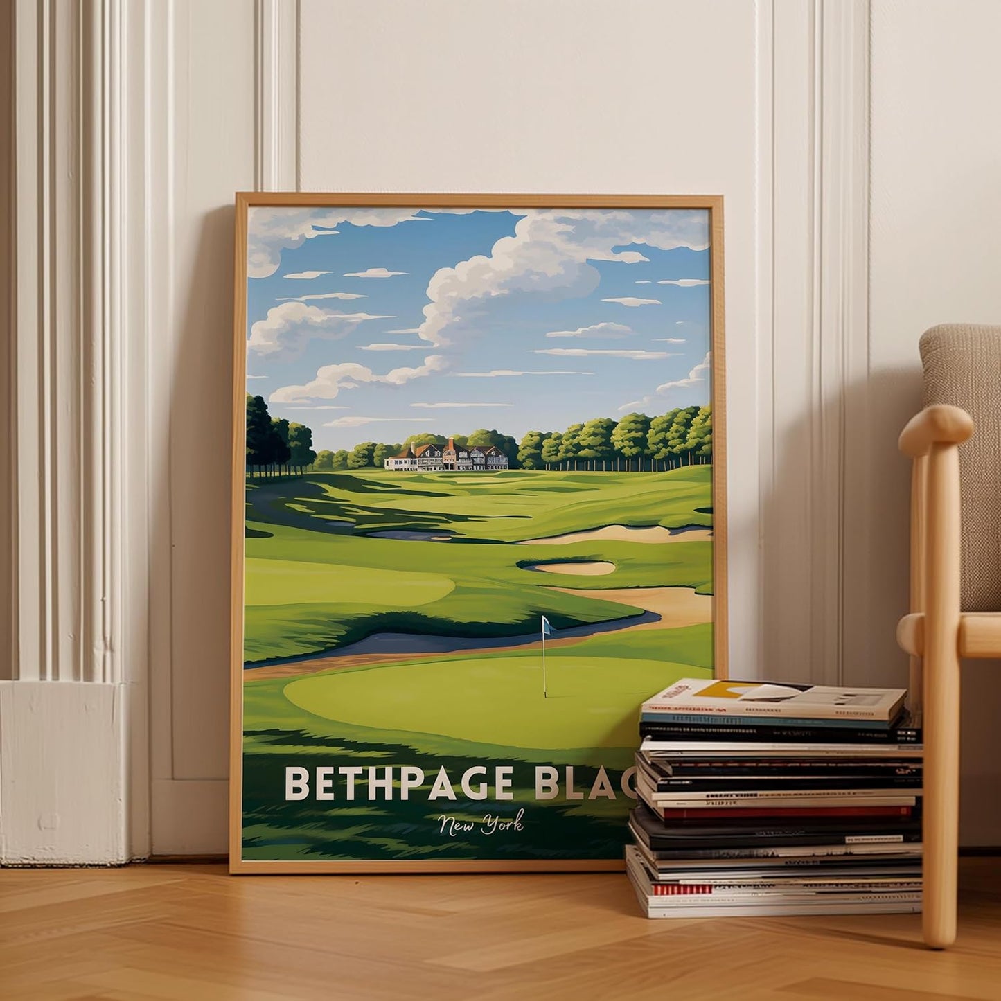 Golf Course Premium Giclee Fine Art Prints - Augusta, Pebble Beach, Pinehurst, Golf Course Posters, Golf Wall Art, Aesthetic Poster for Home Office Decor, Ready to Frame