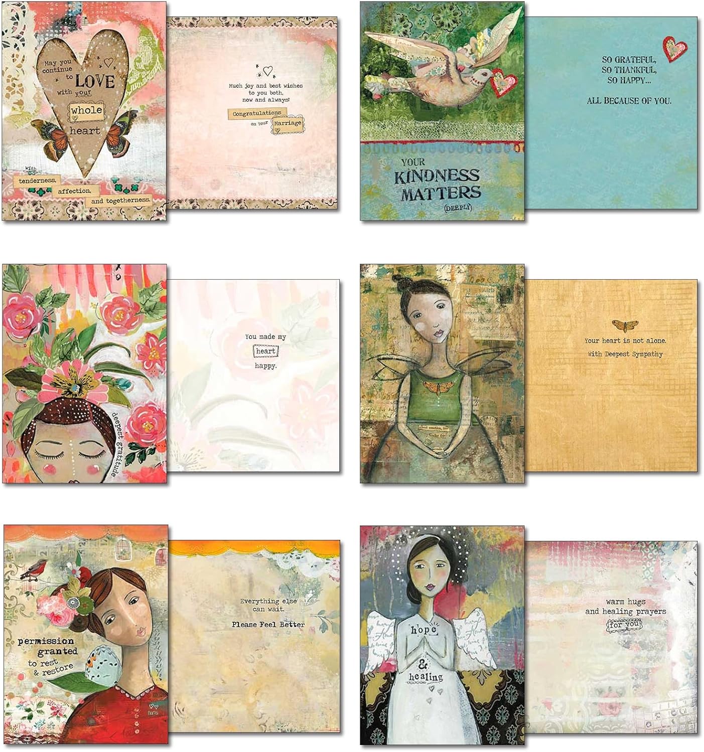 Leanin' Tree The Art of Kelly Rae Roberts - Made in USA - 20 All Occasion Cards Assortment Box with Envelopes, Greeting Cards Assortment Box, Includes Birthday, Thank You, Blank, Get Well, Sympathy