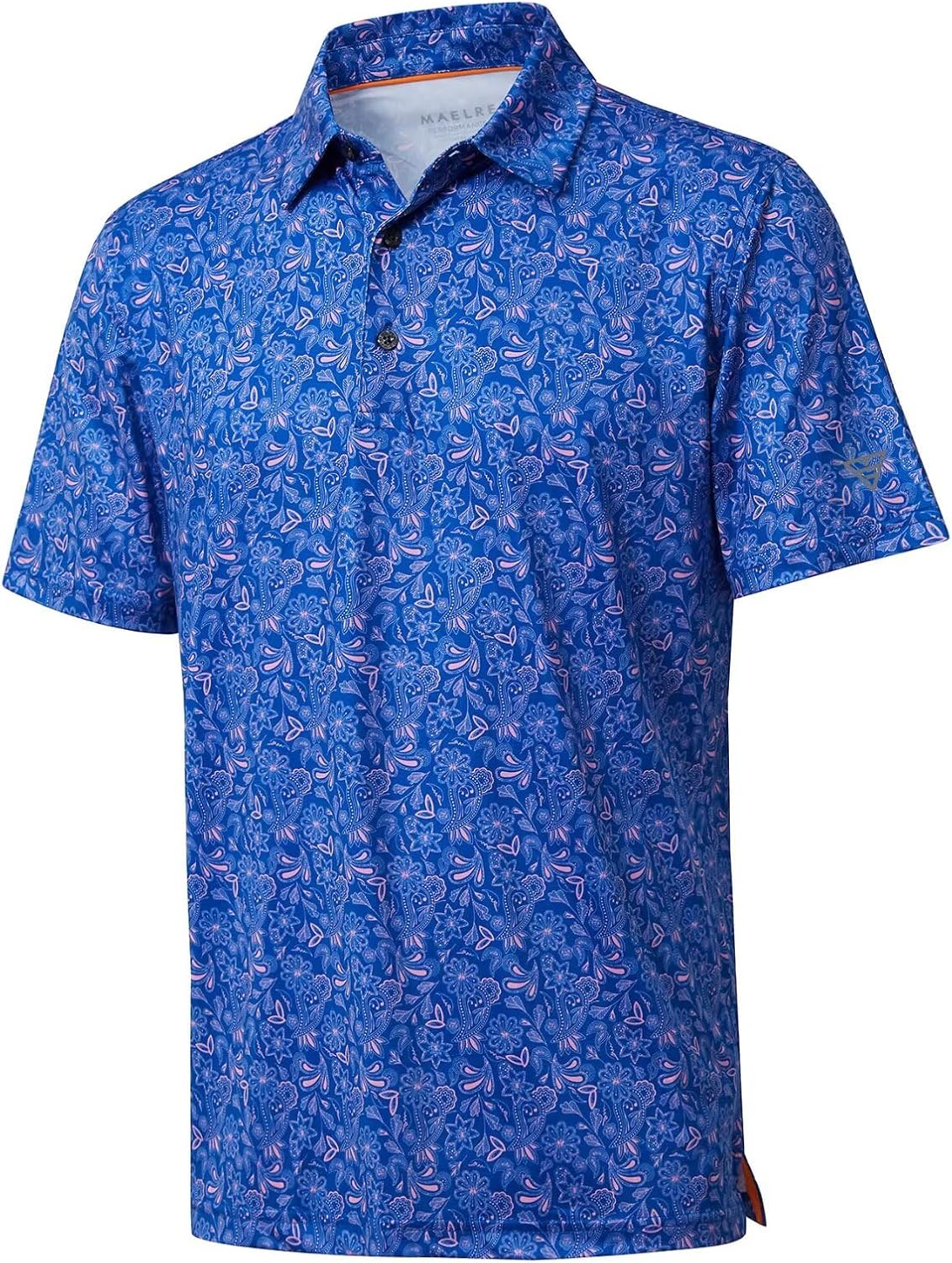 Golf Shirts for Men Dry Fit Short Sleeve Print Performance Moisture Wicking Polo Shirt