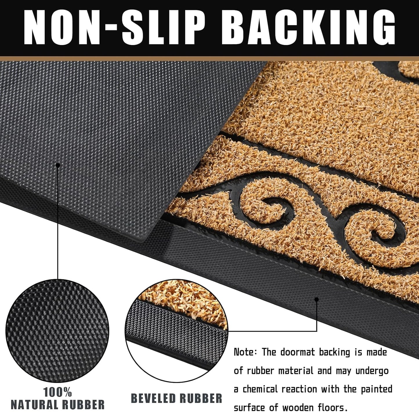 Yimobra Welcome Mat Outdoor Indoor, Waterproof Heavy Duty Front Door Mat Outside Entrance, Extra Sturdy Non-Slip Doormat, Low Profile, Dirt Trapping, 36x24 Inches, Yellow