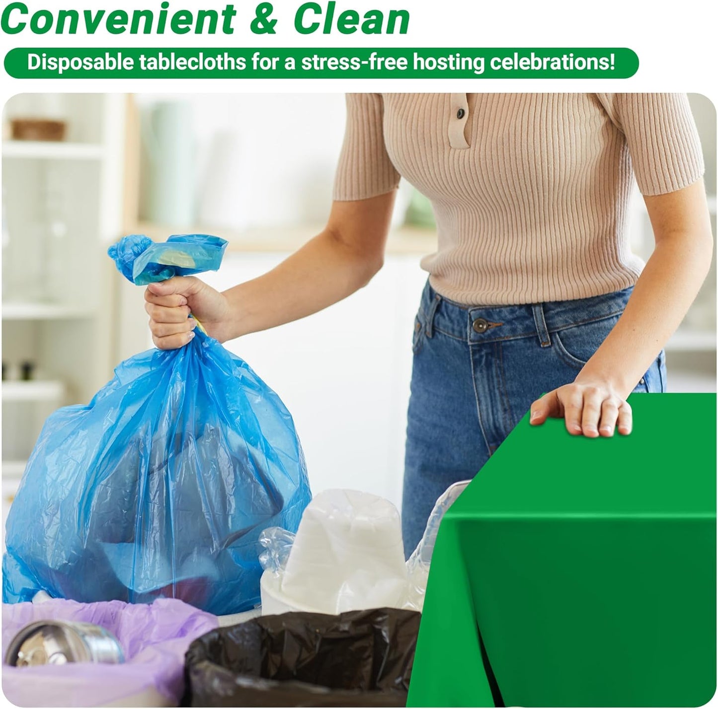 4 PCS Plastic Tablecloths for Rectangle Tables, 54 x 108 Inches Baptism Decorations, Waterproof and Leakproof Picnic Table Cover for Bachelorette Party, Colorful Tablecloth Adaptable to Every Table