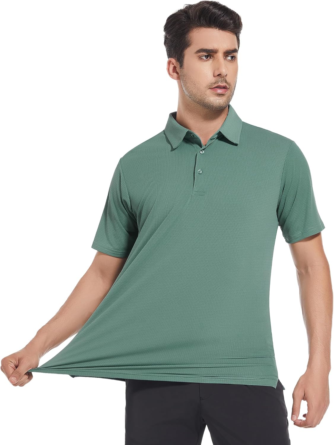 Alex Vando Mens Golf Shirt Moisture Wicking Quick-Dry Short Sleeve Casual Polo Shirts for Men