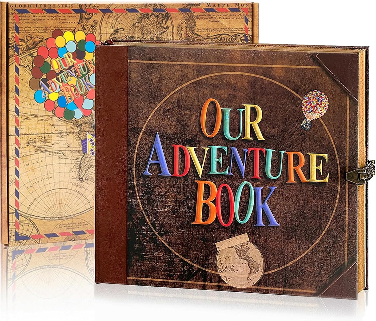 Adventure Book 148-Page DIY Handmade Scrapbook with Retro-Style Embossed Letter Cover - Perfect Travel Diary & Memory Album for Couples,Inspired by the 'Up' Saga,Ideal for Anniversaries & Weddings