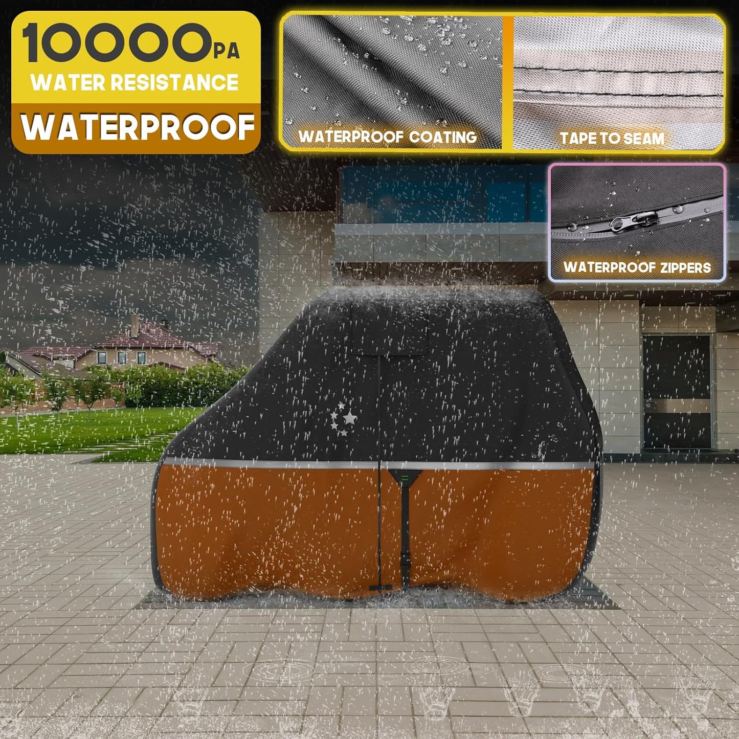 Waterproof Golf Cart Cover, Heavy Duty Marine Grade Fabric, Universal Fits for Most Brand 2/2+2/4+2 Passengers Yamaha, Honda, Club Car, EZGO Golf Cart