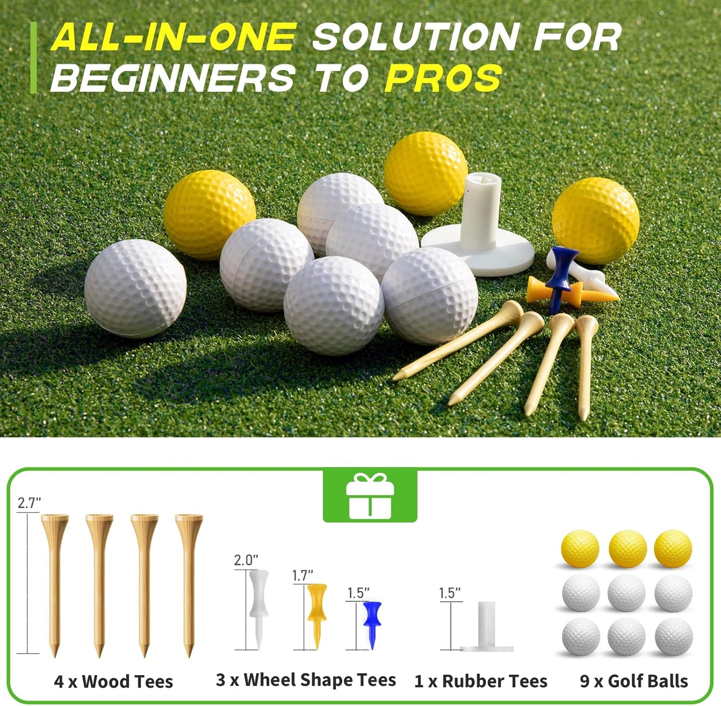 Bltend Golf Mat: 5x4ft & 5x5ft Heavy-Duty Golf Hitting Mats Practice Outdoor/Indoor, Elite Dense Artificial Turf Matt Training Aid for Backyard/Garage/Driving Range/Simulators