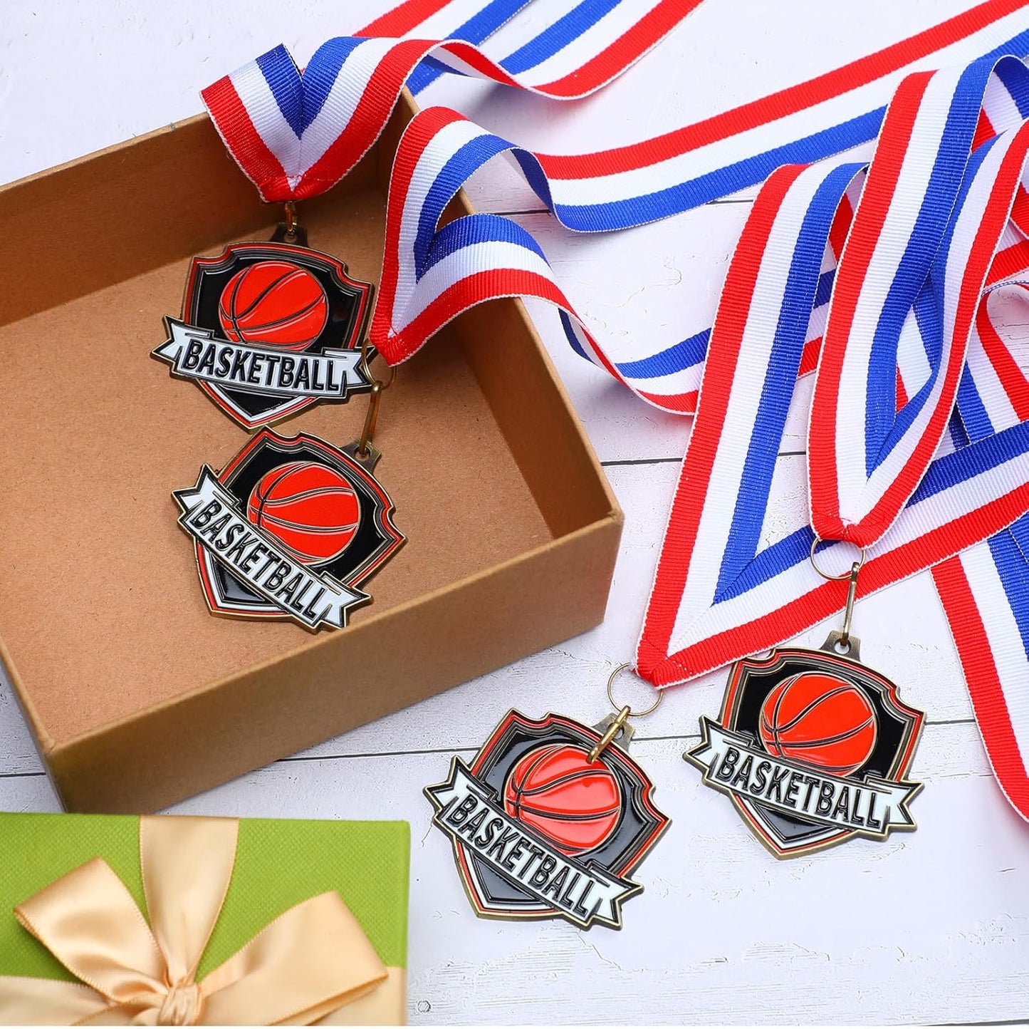 10/20 /30/40 Pcs Award Medals Bulk Sports Medals with Neck Ribbons 2.4 Inch Winner Award Trophy Prize Gift for Sports Themed Party Favors Tournaments School Match