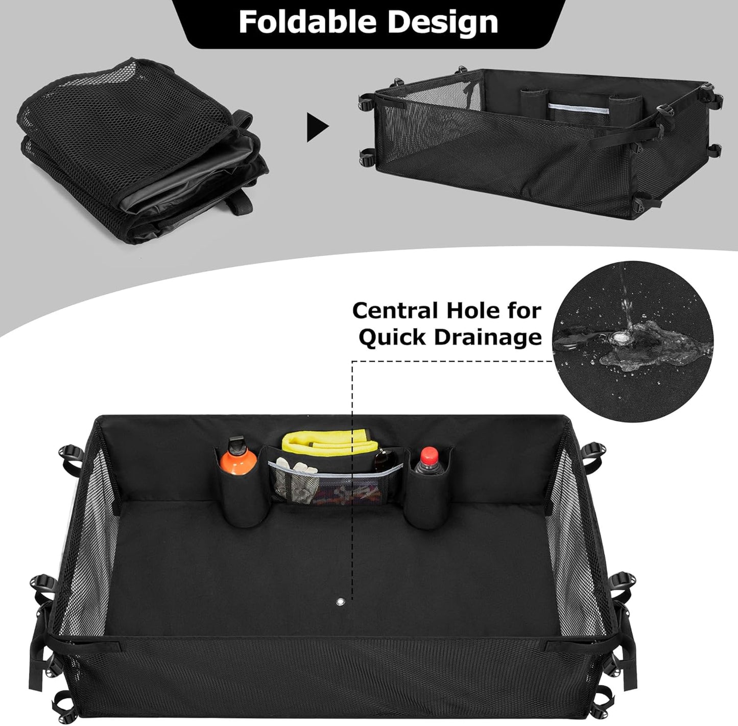 Golf Cart Cargo Mesh Organizer Compatible with Yamaha, Club Car, EZGO, Golf Cart Storage Net with Adjustable Buckle Strap