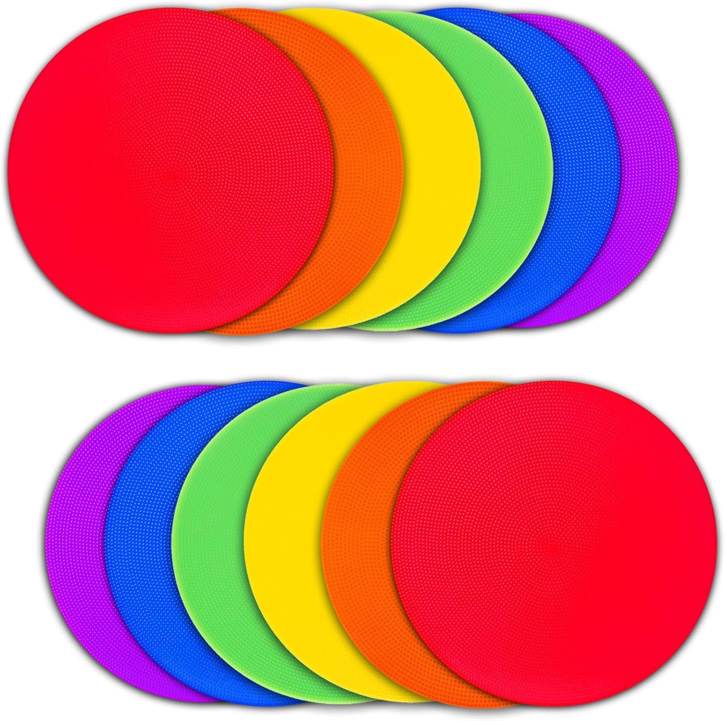 12/24Pcs Poly Spot Markers 9 inch Non-Slip Rubber Agility Training Markers Floor Dots Flat Field Cones for Football Basketball Soccer School Exercise Drills Gym Dance Practice 6 Colors